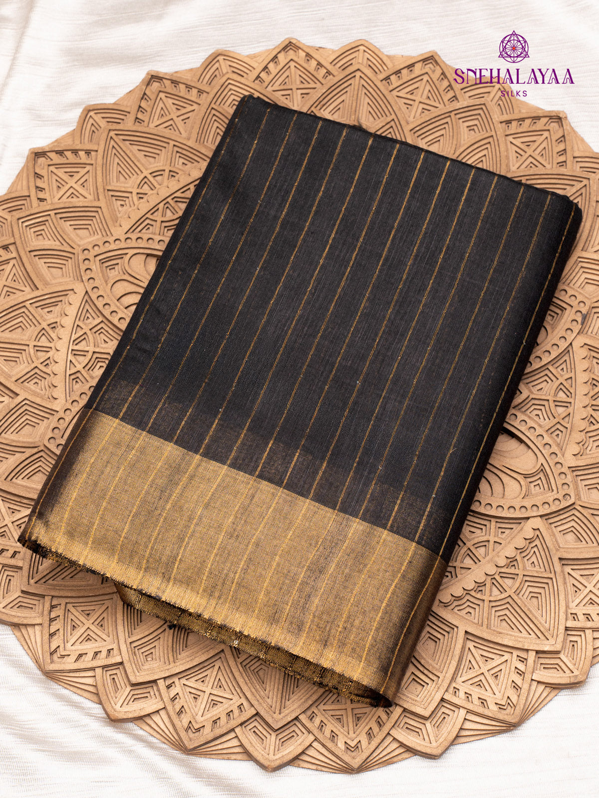Black Bamboo Silk Saree
